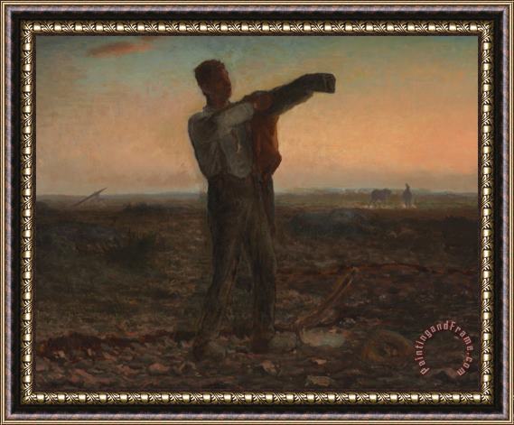 Jean-Francois Millet The End Of The Day Effect Of Evening Framed Print