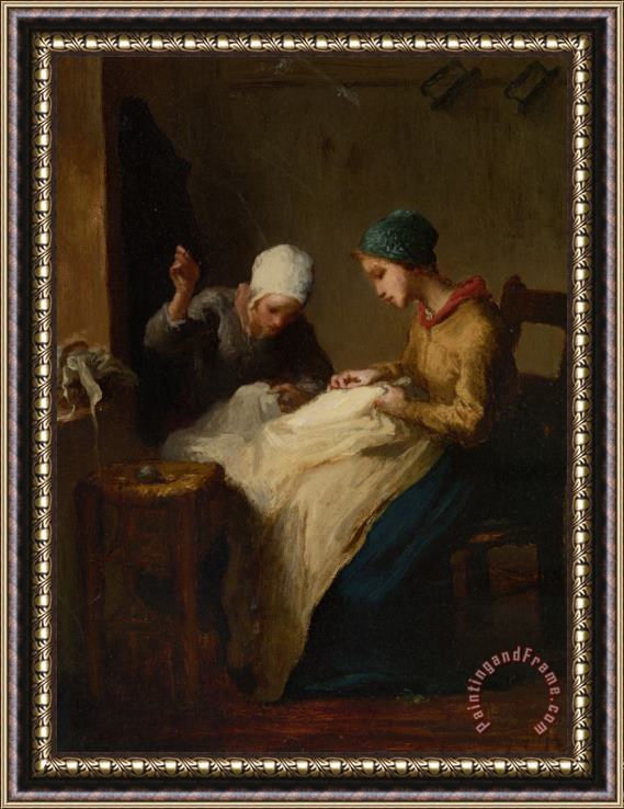 Jean-Francois Millet The Young Seamstress Framed Print