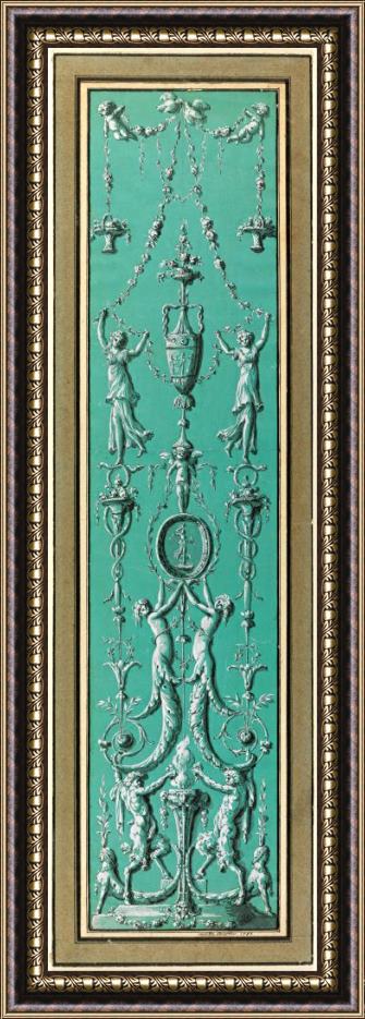 Jean-Guillaume Moitte Panel of Arabesques for The Hotel De Salm, Paris Framed Print