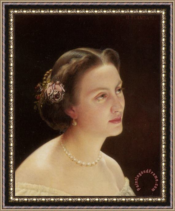 Jean Hippolyte Flandrin Portrait of a Lady Framed Print