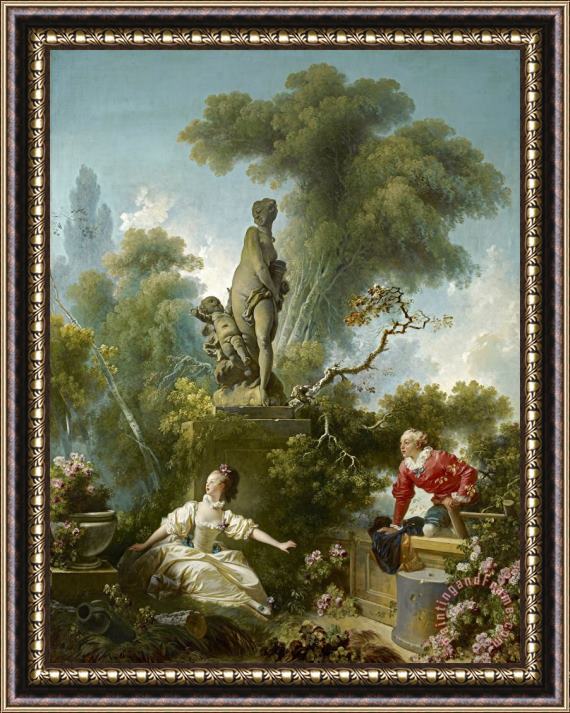 Jean Honore Fragonard Les Progres De L'amour Framed Painting
