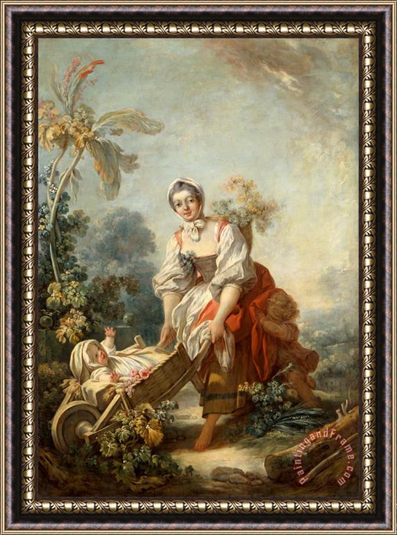 Jean Honore Fragonard The Joys of Motherhood Framed Painting
