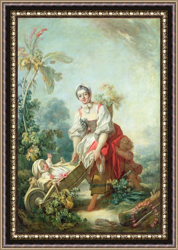 Jean Honore Fragonard The Joys of Motherhood Framed Print