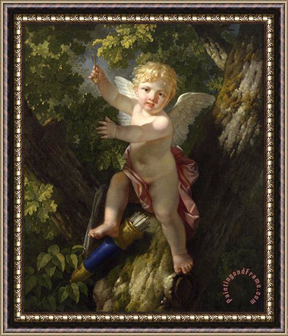 Jean-Jacque-Francois le Barbier Cupid in a Tree Framed Print