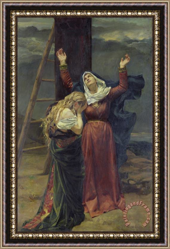 Jean Joseph Weerts The Virgin at the Foot of the Cross Framed Painting