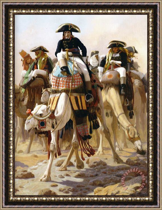 Jean Leon Gerome Bonaparte Et Son Etat-major En Egypte Framed Print