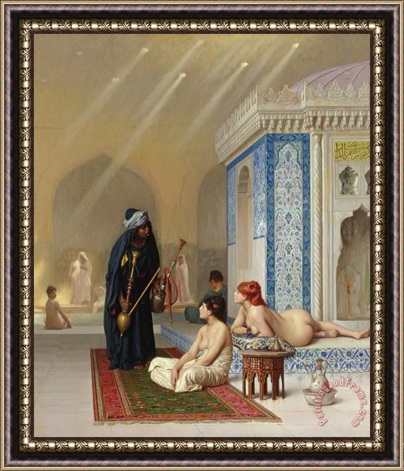Jean Leon Gerome Pool in a Harem Framed Painting