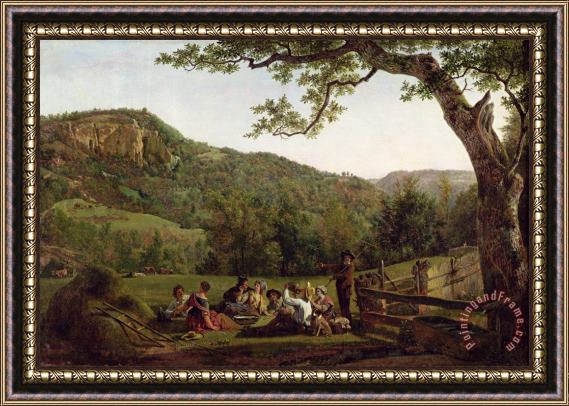 Jean Louis De Marne Haymakers Picnicking in a Field Framed Painting