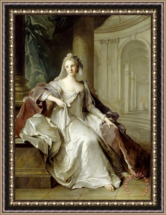 Jean Marc Nattier Madame Henriette De France As a Vestal Virgin Framed Painting