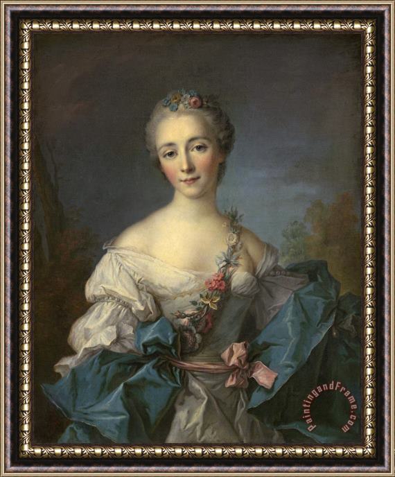 Jean Marc Nattier Portrait of a Young Woman Framed Painting