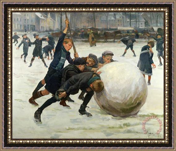 Jean Mayne The Giant Snowball Framed Painting