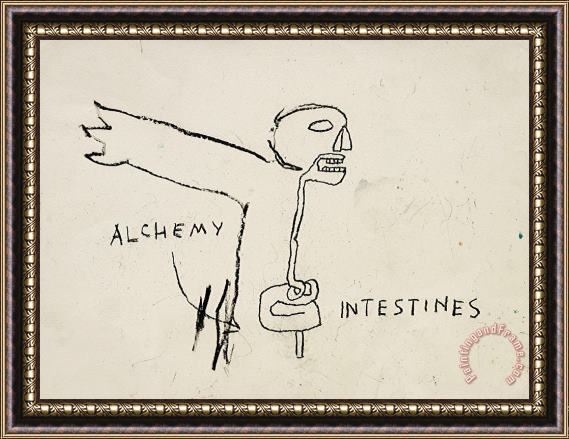 Jean-michel Basquiat Alchemy, 1985 Framed Painting