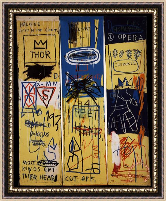 Jean-michel Basquiat Charles The First Framed Painting