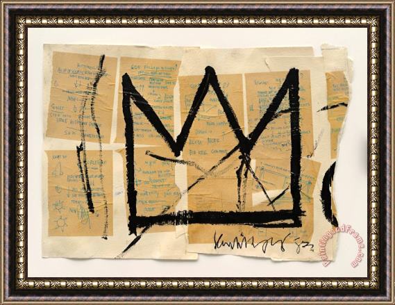 Jean-michel Basquiat Crown, 1982 Framed Painting