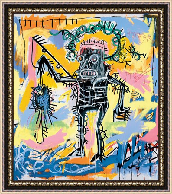 Jean-michel Basquiat Fishing 1981 Framed Print