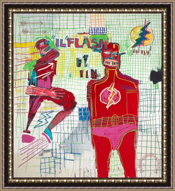 Jean-michel Basquiat Flash in Naples, 1983 Framed Painting