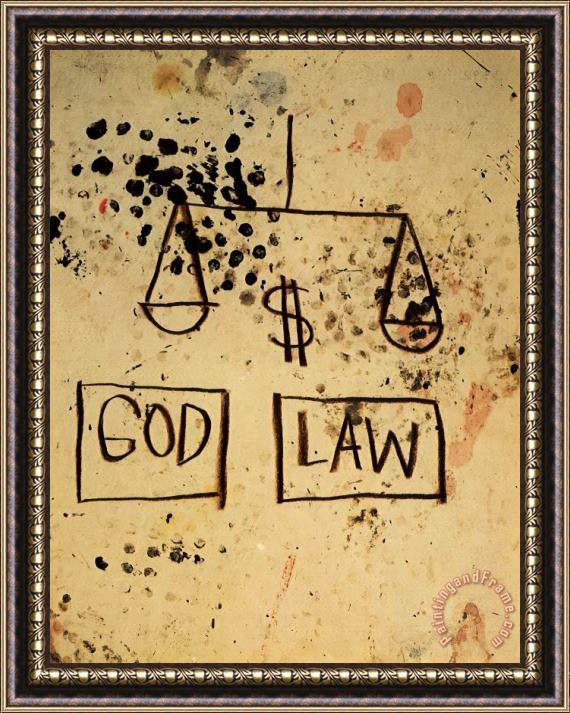 Jean-michel Basquiat God Law Framed Print