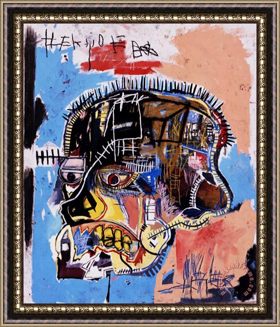 Jean-michel Basquiat Head Framed Painting