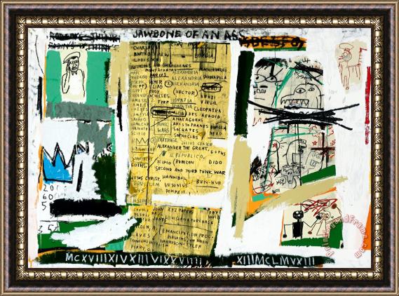 Jean-michel Basquiat Jawbone of an Ass Framed Painting