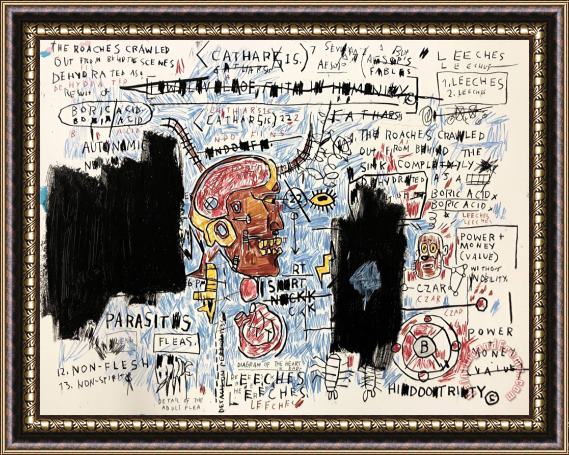 Jean-michel Basquiat Leeches Framed Print