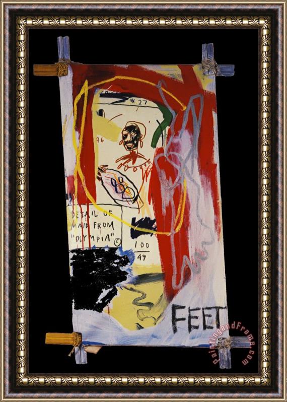 Jean-michel Basquiat Maid From Olympia Framed Painting