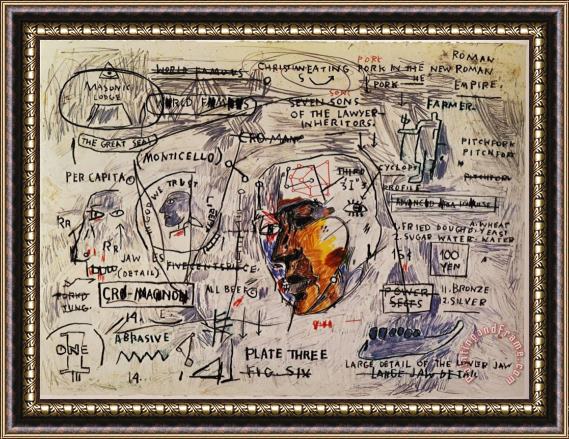 Jean-michel Basquiat Monticello Framed Print