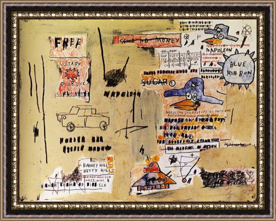 Jean-michel Basquiat Napoleon Stereotype As Portrayed Framed Painting