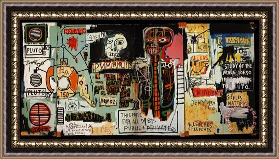 Jean-michel Basquiat Notary Framed Painting