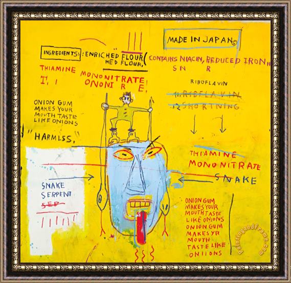 Jean-michel Basquiat Onion Gum Framed Painting