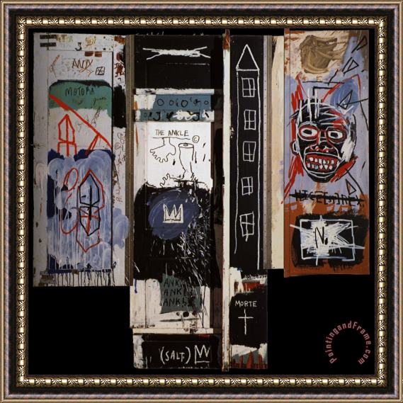 Jean-michel Basquiat Portrait of The Artist As a Young Derelict Framed Painting