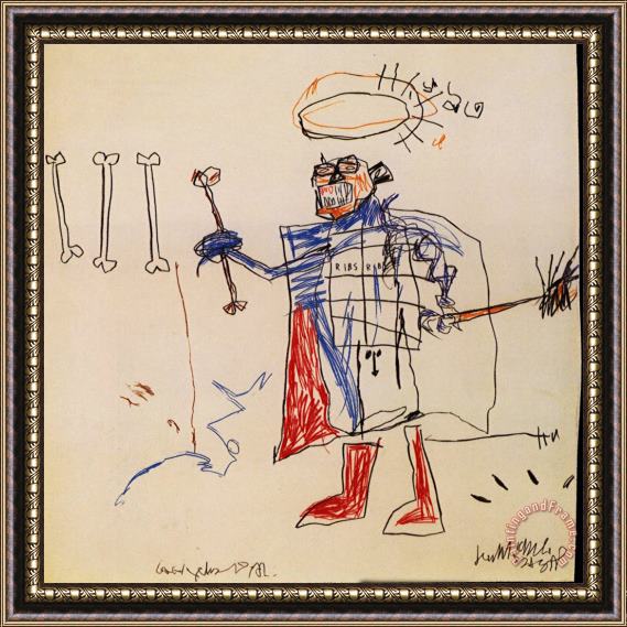 Jean-michel Basquiat Ribs Ribs Framed Painting