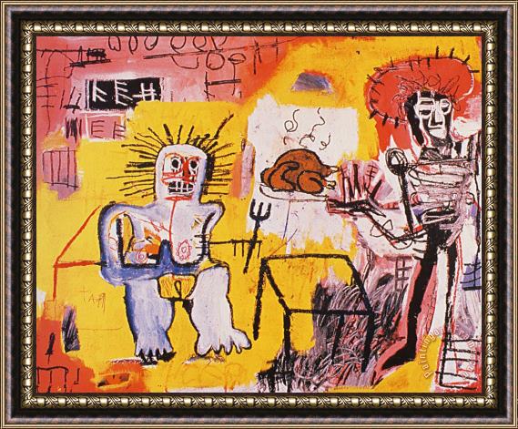 Jean-michel Basquiat Rice And Chicken 1981 Framed Painting
