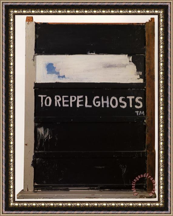 Jean-michel Basquiat To Repels Ghosts Framed Painting