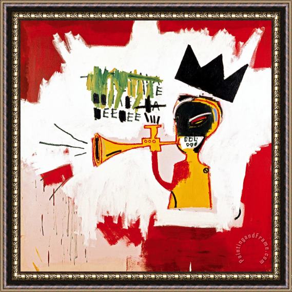 Jean-michel Basquiat Trumpet Framed Painting