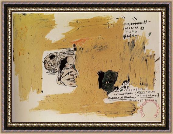 Jean-michel Basquiat Unbleached Titanium Framed Print