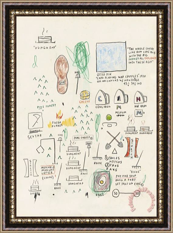 Jean-michel Basquiat Untitled, 1987 Framed Painting