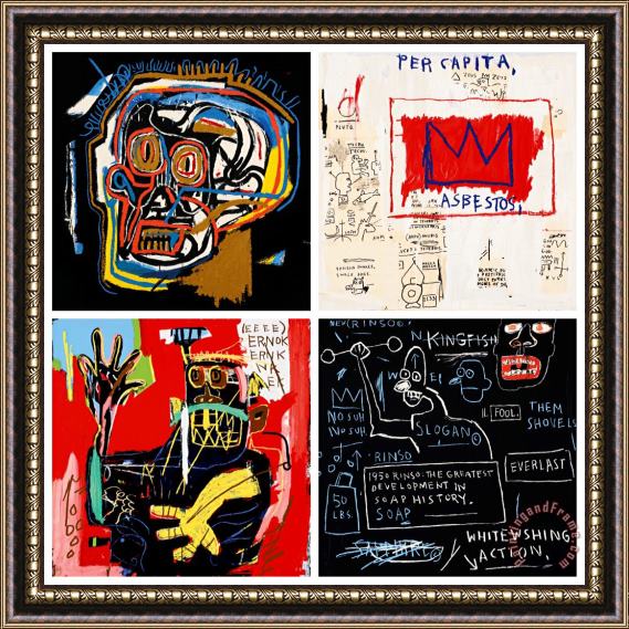 Jean-michel Basquiat Untitled: Four Prints Framed Painting