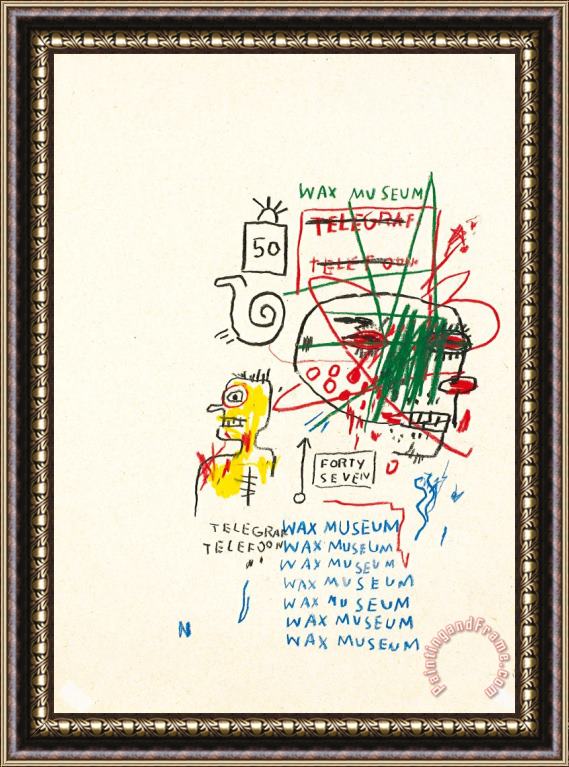 Jean-michel Basquiat Wax Museum Framed Painting