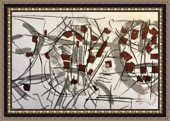 Jean-paul Riopelle Lithographe #6, 1974 Framed Painting