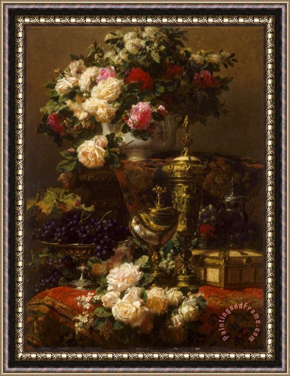 Jean Robie Flowers And Fruit Framed Print