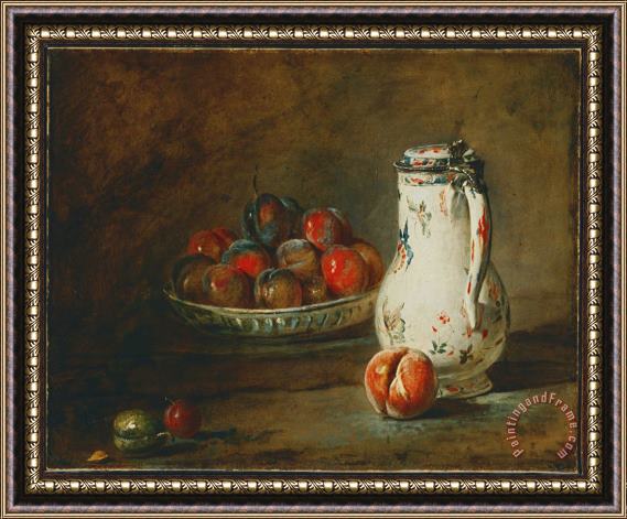 Jean-Simeon Chardin A Bowl of Plums Framed Painting
