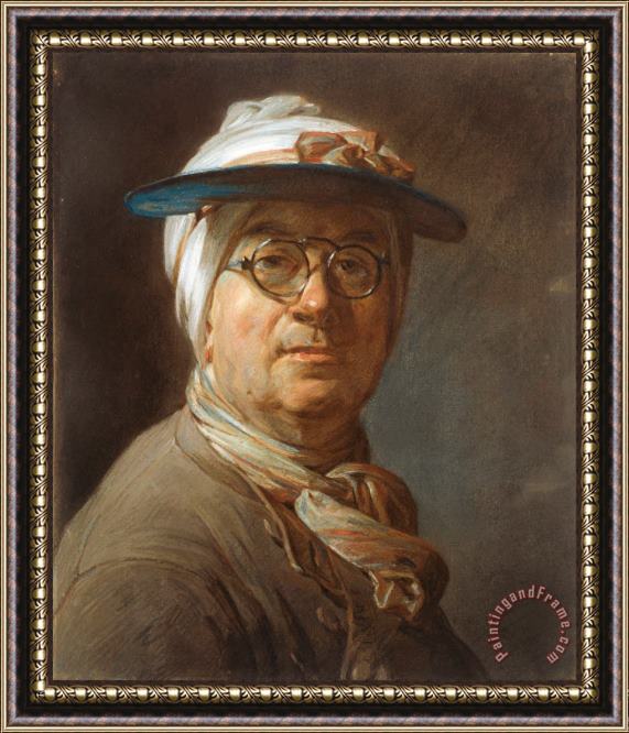 Jean-Simeon Chardin Self Portrait with a Visor Framed Print