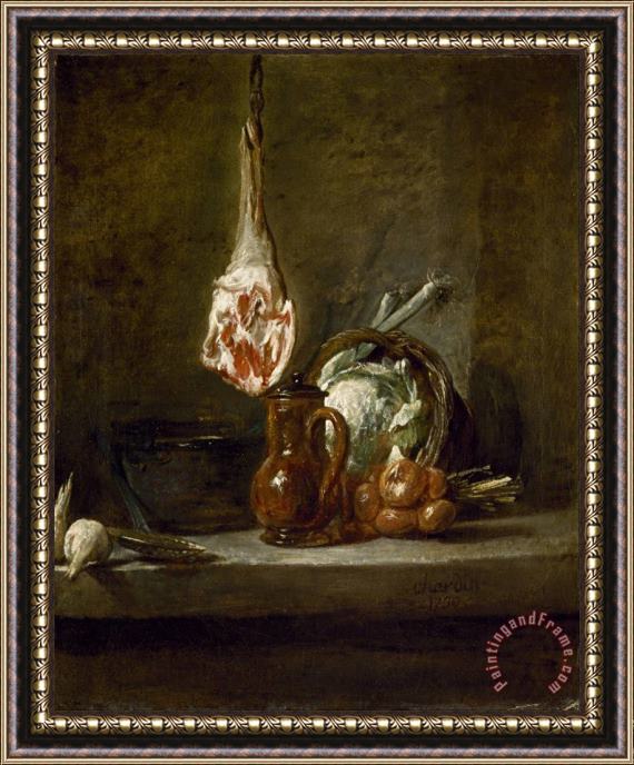Jean-Simeon Chardin Still Life with Leg of Lamb Framed Painting