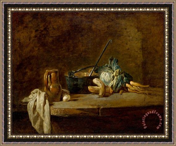 Jean-Simeon Chardin Vegetables for The Soup Framed Painting