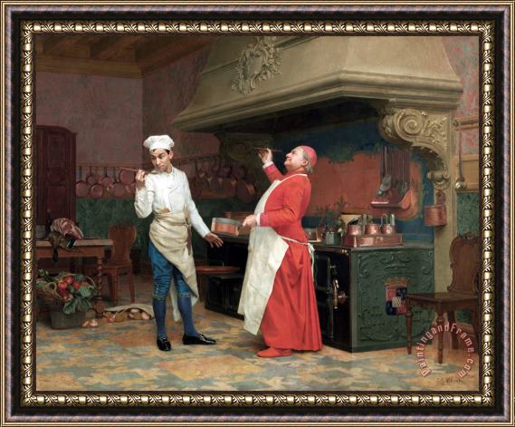 Jehan Georges Vibert The Marvelous Sauce Framed Painting