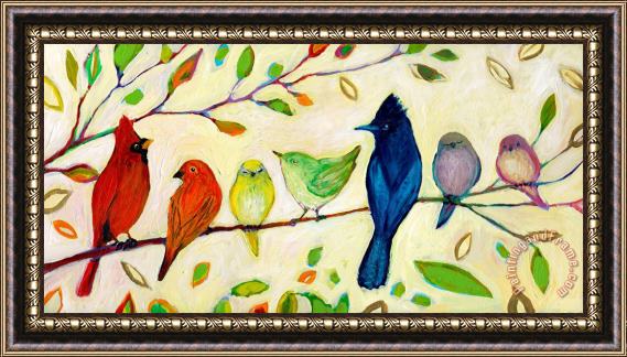 Jennifer Lommers A Flock Of Many Colors Framed Painting