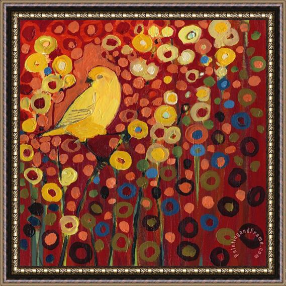 Jennifer Lommers Canary in Red Framed Print