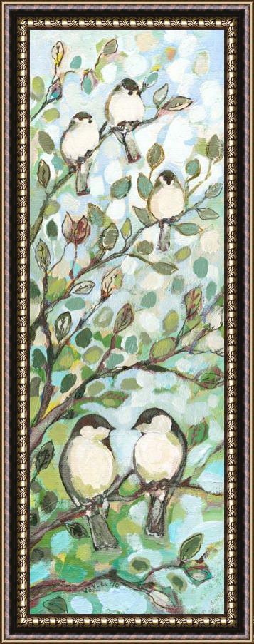 Jennifer Lommers Mo's Chickadees Framed Painting