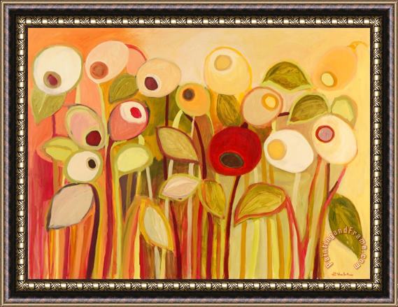 Jennifer Lommers One Red Posie Framed Painting