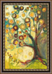 Olive Trees And Poppies Framed Paintings - Tree of Life in Autumn by Jennifer Lommers